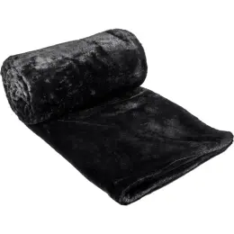 Alex Varga Palazzo Faux Fur Fleece Blanket Black